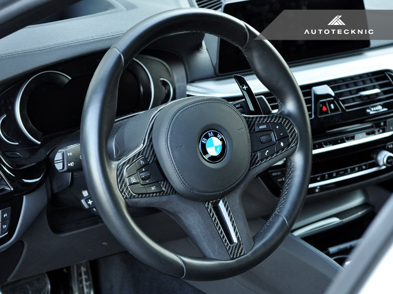 AutoTecknic Carbon Alcantara Steering Wheel Trim - G30 5-Series