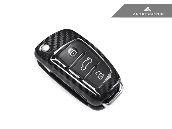 Custodia Chiave Auto In Fibra Di Carbonio ABS Per Audi A4 A5 B9 S4 S5 Q5 TT - Nero