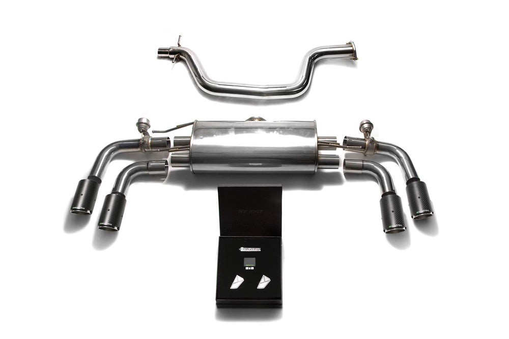 ARMYTRIX Stainless Steel Valvetronic Catback Exhaust System Quad Carbon Tips Audi TT TTS Quattro MK2 8J 4WD 07 14