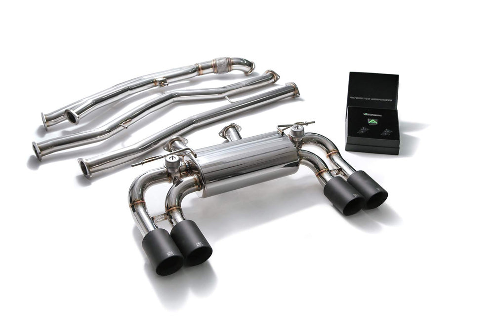 ARMYTRIX Stainless Steel Valvetronic Exhaust System Quad Matte Black Tips Audi RS6/RS7 C8 2019+ main image 1