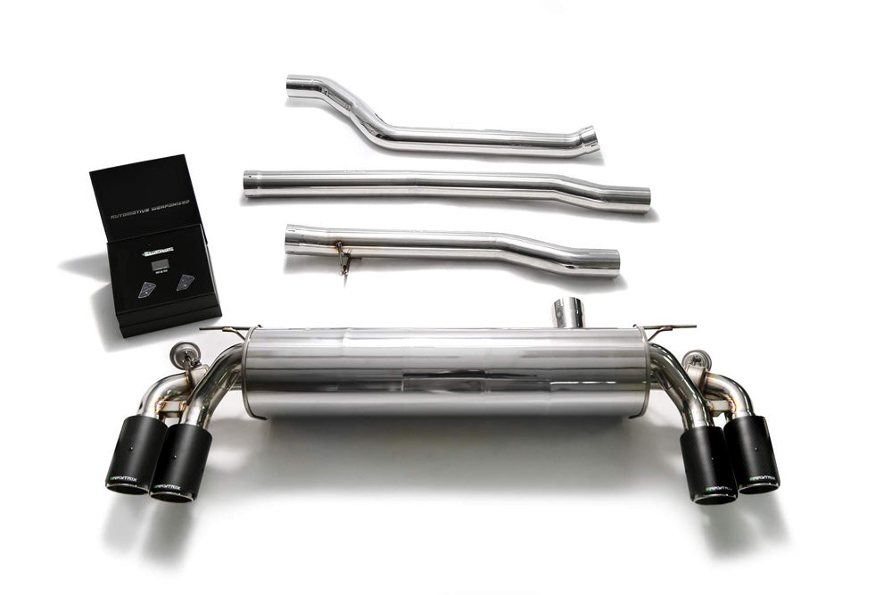 ARMYTRIX Stainless Steel Valvetronic Catback Exhaust System Quad Carbon Tips BMW 520i | 530i G3X 2017-2020