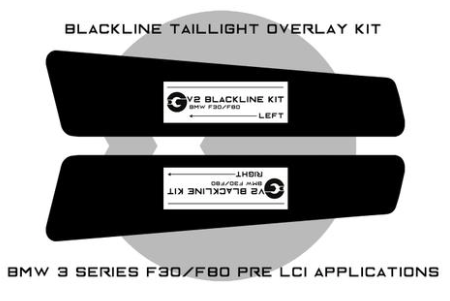 BMW 3 Series M3 2011-2015 (F30/F80 Pre LCI) BLACKLINE Taillight Overlay Kit