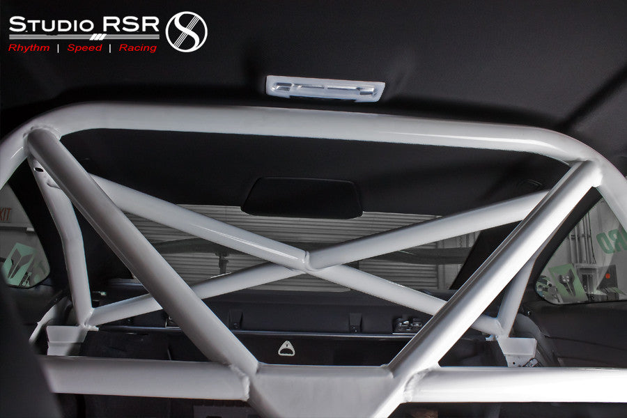 StudioRSR BMW F30 Full 6-point Roll cage / Roll bar - Black / DOM stainless  steel