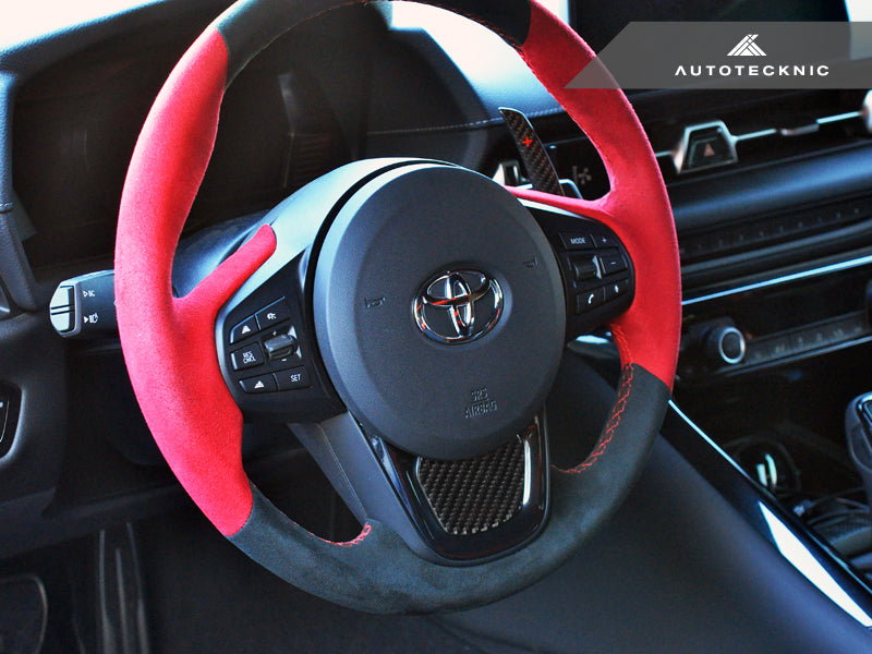 AutoTecknic Carbon Fiber Steering Wheel Trim Overlay - A90 Supra 2020-Up - AutoTecknic USA