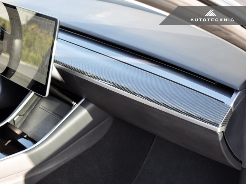 AutoTecknic Dry Carbon Fiber Steering Wheel & Dash Trim - Tesla Model 3 - AutoTecknic USA