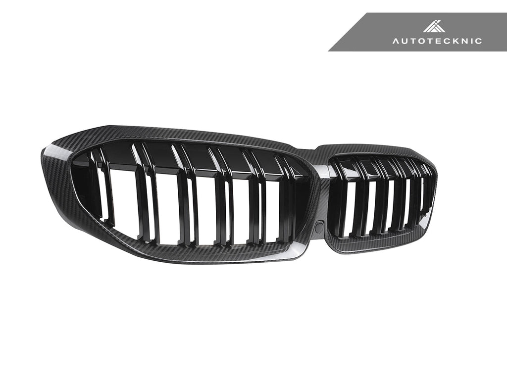 AutoTecknic Dry Carbon Fiber Dual-Slats Front Grilles - G20 3-Series Pre-LCI