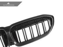 Load image into Gallery viewer, AutoTecknic Dry Carbon Fiber Dual-Slats Front Grilles - G20 3-Series Pre-LCI
