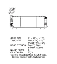Load image into Gallery viewer, CSF #2671 91-01 Cherokee (XJ) 2.5 &amp; 4.0L LHD w/ filler neck (3-Row Copper Core) Radiator