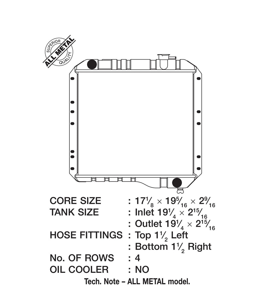 CSF #2888 Toyota Landcruiser 70-74 3.9L / 75-80 4.2L (4-Row Copper Core) Radiator