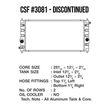 Load image into Gallery viewer, CSF #3081 CSF 3081 - Toyota MR2 Spyder Radiator (Discontinued)