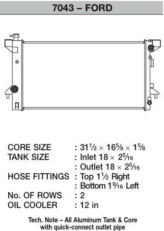 CSF #7043 CSF 7043 - 10-14 Ford F-150 SVT Raptor Radiator (Discontinued)