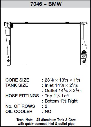 CSF #7046 BMW E82 1M / 08-11 E8X 135i / 07-11 E9X 335i / E89 Z4 (AT) All-Aluminum Radiator