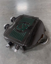 Load image into Gallery viewer, CSF #8082R F8X M3 / M4 / M2 Comp Top Mount Charge-Air-Cooler - Raw Finish custom finish - Hydro-dipped Carbon Fiber w/ British Racing Green Striping +$900.00