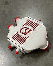 Load image into Gallery viewer, CSF #8082R F8X M3 / M4 / M2 Comp Top Mount Charge-Air-Cooler - Raw Finish custom finish - Alpine White w/ red anodized pin-striping +$400.00