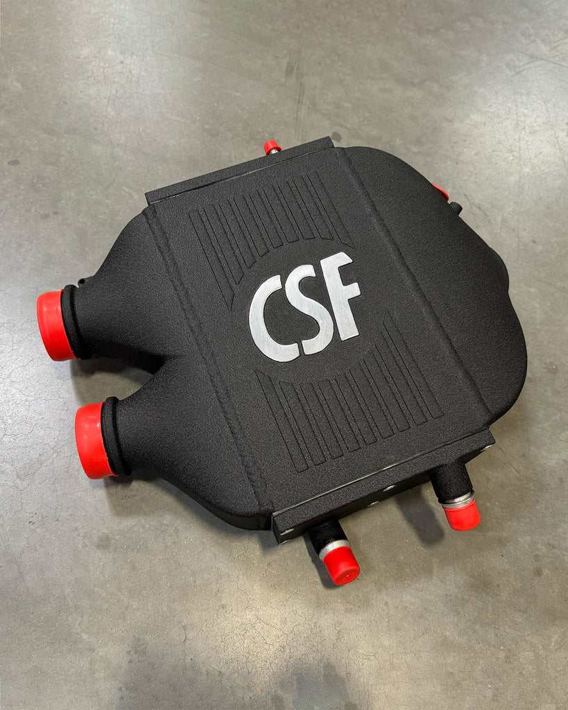CSF #8082R F8X M3 / M4 / M2 Comp Top Mount Charge-Air-Cooler - Raw Finish custom finish - Crinkle Black w/ Hand Brushed CSF logo +$200.00