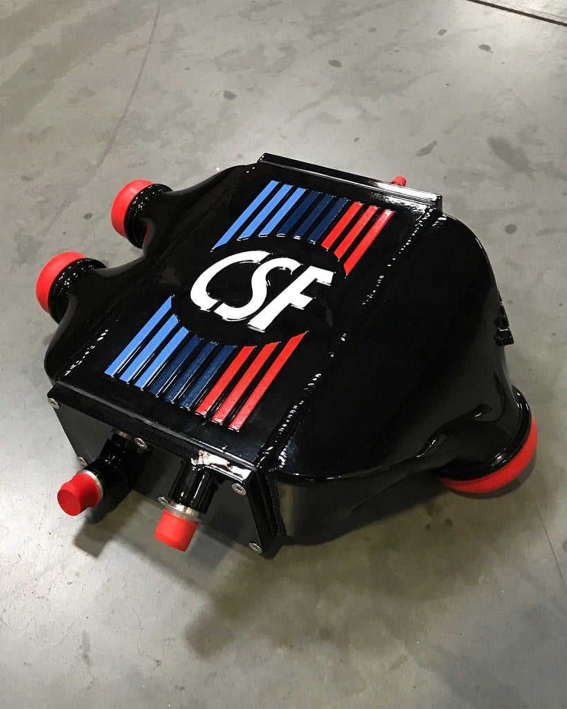 CSF #8082R F8X M3 / M4 / M2 Comp Top Mount Charge-Air-Cooler - Raw Finish custom finish - Gloss Black w/ BMW M Colors +$400.00