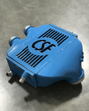 Load image into Gallery viewer, CSF #8082R F8X M3 / M4 / M2 Comp Top Mount Charge-Air-Cooler - Raw Finish custom finish - Yas Marina Blue w/ Gloss Black Pinstriping +$400.00