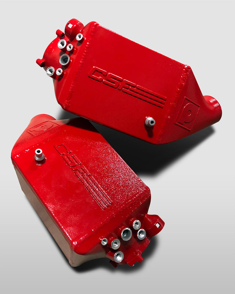 CSF #8109R BMW F1X M5 & M6 Twin Charge-Air-Cooler Set - Raw Finish custom finish - Fire Engine Red with Hammer Textured Clear Coat +$200.00