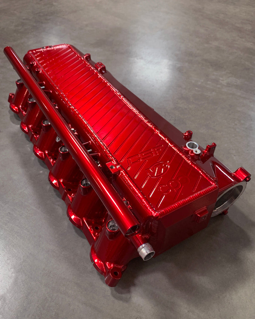 CSF #8200C A90 Supra / BMW B58 Charge-Air Cooler Manifold - Custom Finish custom finish - Candy Red