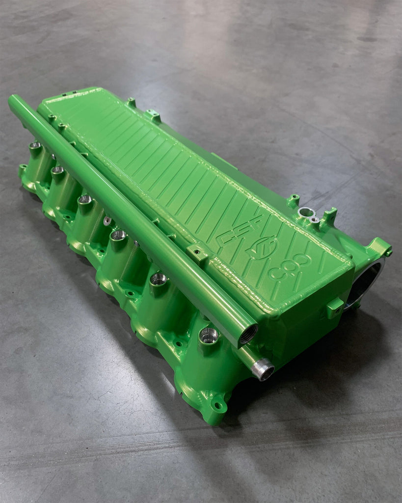 CSF #8200C A90 Supra / BMW B58 Charge-Air Cooler Manifold - Custom Finish custom finish - Lime Juice Green