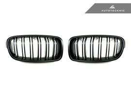 AutoTecknic Dual-Slats Stealth Black Front Grille Set - F30 3-Series
