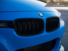 Load image into Gallery viewer, AutoTecknic Dual-Slats Stealth Black Front Grille Set - F30 3-Series