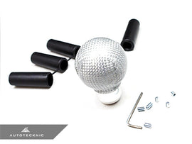 AutoTecknic Sphere Silver Fiber Shift Knob - Universal