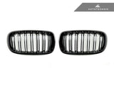 AutoTecknic Dual-Slats Gloss Black Front Grille Set - F15 X5 | F85 X5M & F16 X6 | F86 X6M