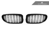 AutoTecknic Dual-Slats Gloss Black Front Grille Set - F06 Gran Coupe / F12 Coupe / F13 Cabrio | 6 Series & M6