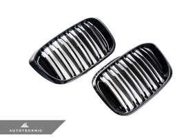 AutoTecknic Painted Dual-Slat Glazing Black Front Grille Set - G01 X3 | G02 X4 Pre-LCI