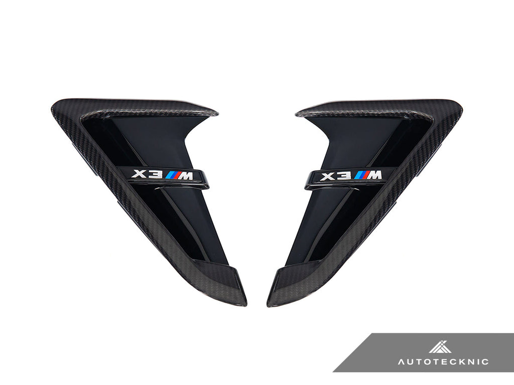 AutoTecknic Dry Carbon Gloss Black Fender Trim Set - F97 X3M | F98 X4M