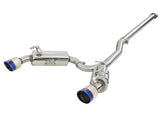 aFe Takeda 3in. to 2.5in. 304 SS C/B Exhaust 08-15 Mitsubishi EVO I4-2.0L (t) - Blue Flamed Tips