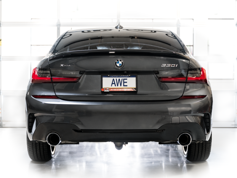 AWE 19-23 BMW 330i / 21-23 BMW 430i Base G2X Track Edition Axle Back Exhaust - Chrome Silver