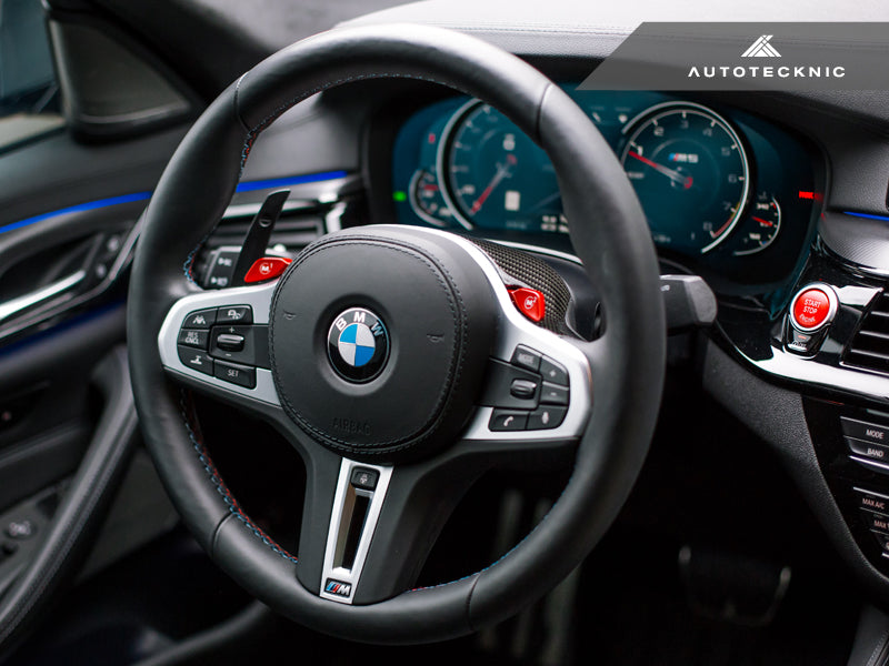 AutoTecknic Carbon Steering Wheel Top Cover - G30 5-Series | G32 6-Series GT | G11 7-Series - AutoTecknic USA