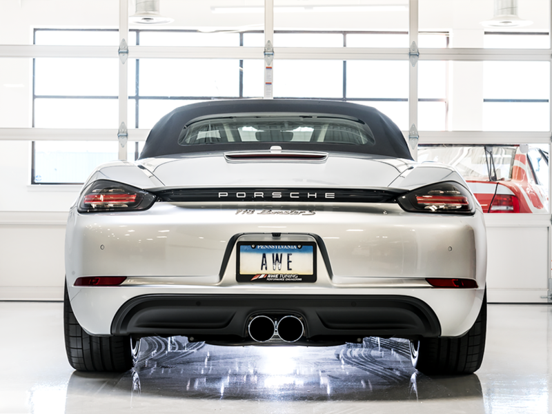 AWE Tuning Porsche 718 Boxster / Cayman Track Edition Exhaust - Chrome Silver Tips