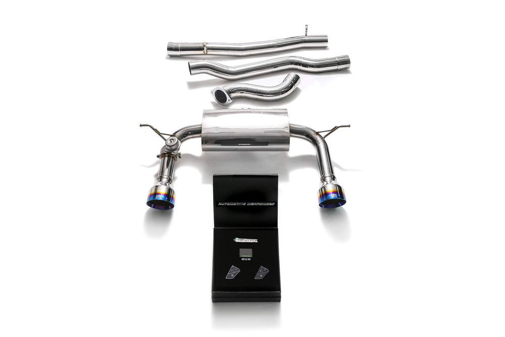 ARMYTRIX Stainless Steel Valvetronic Catback Exhaust System Dual Blue Coated Tips Audi TT MK3 8S 2015-2020