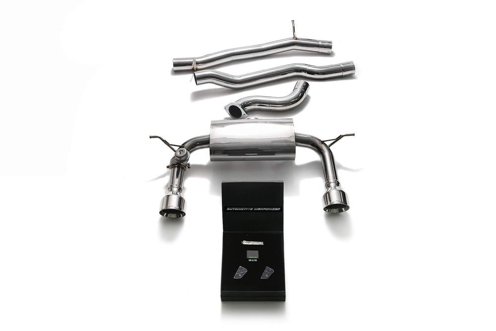 ARMYTRIX Stainless Steel Valvetronic Catback Exhaust System Dual Chrome Silver Tips Audi TT MK3 8S 2015-2020