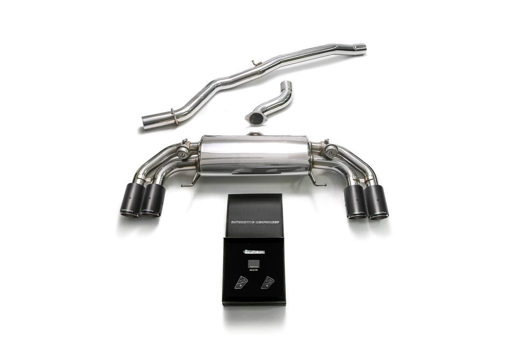 ARMYTRIX Stainless Steel Valvetronic Catback Exhaust System Quad Carbon Tips Audi S1 8X 2.0L Turbo 2015-2018