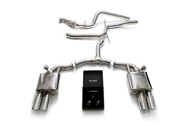ARMYTRIX Stainless Steel Valvetronic Catback Exhaust System Quad Chrome Silver Tips Audi A4 Quattro 2.0 TFSI 4WD 2016-2020