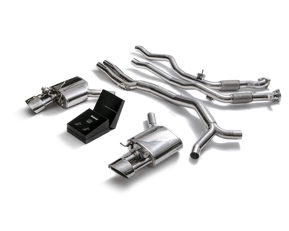 ARMYTRIX Stainless Steel Valvetronic Catback Exhaust System Dual Chrome Silver Tips Audi RS4 B9 | RS5 B9 2.9 V6 Turbo 2017-2020
