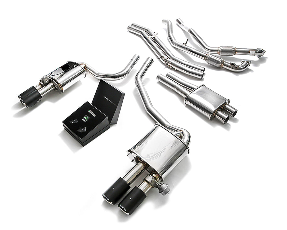 ARMYTRIX Stainless Steel Valvetronic Catback Exhaust System Quad Carbon Tips Audi S5 Coupe 3.0L V6 Turbo B9 2017-2020