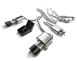 ARMYTRIX Stainless Steel Valvetronic Catback Exhaust System Quad Matte Black Tips Audi S5 Coupe 3.0L V6 Turbo B9 2017-2020