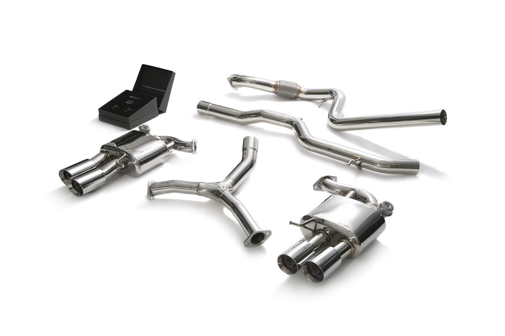 ARMYTRIX Stainless Steel Valvetronic Catback Exhaust System Quad Chrome Silver Tips Audi A5 Coupe 4WD B9 2016-2020