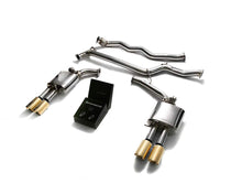 Load image into Gallery viewer, ARMYTRIX Stainless Steel Valvetronic Catback Exhaust System Quad Gold Tips Audi A4 | A5 B8 2008-2020