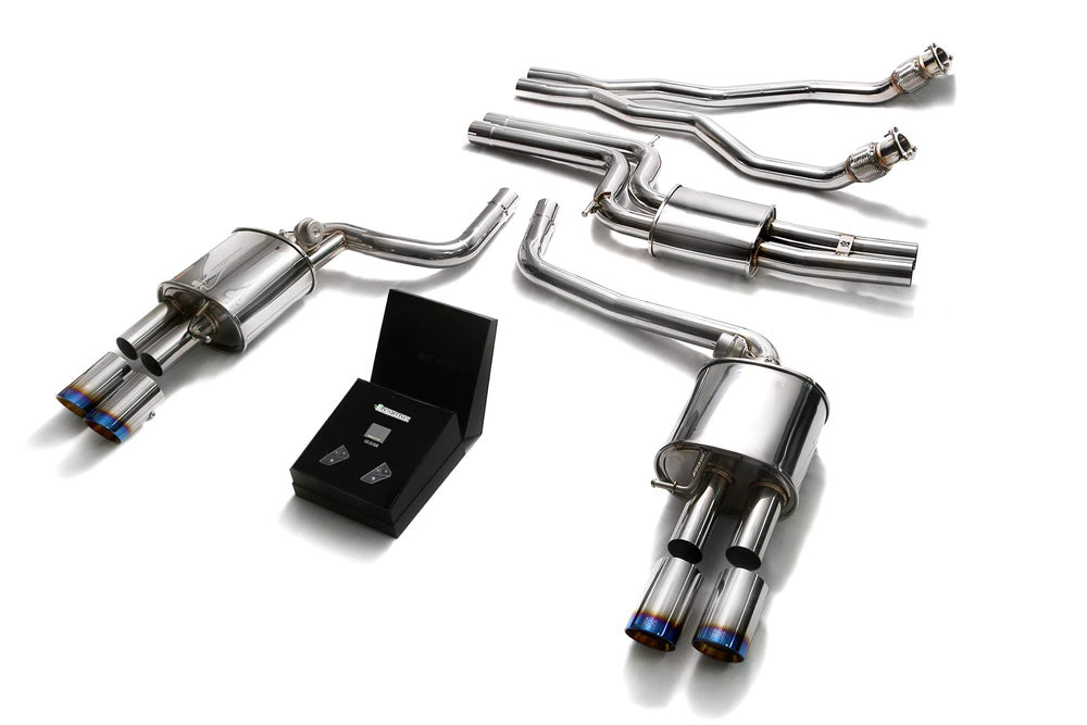 ARMYTRIX Stainless Steel Valvetronic Catback Exhaust System Quad Blue Coated Tips Audi A5/S5 Coupe | Cabriolet B8 3.0L TFSI V6 2008-2016
