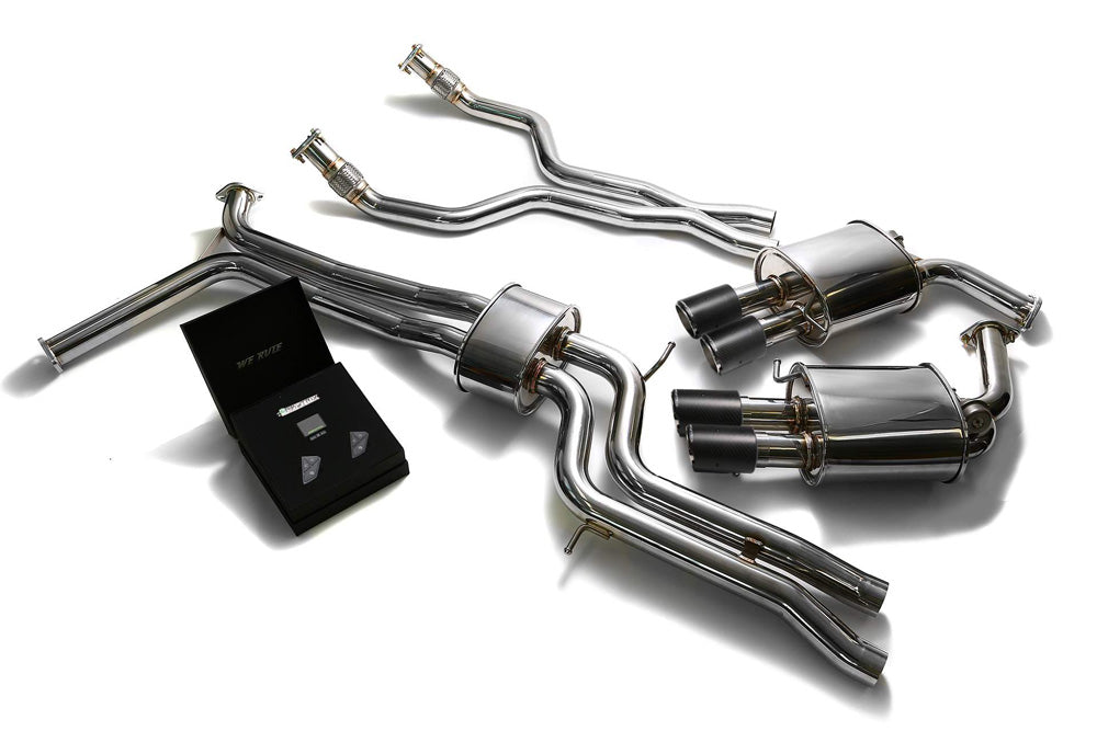 ARMYTRIX Stainless Steel Valvetronic Catback Exhaust System Quad Carbon Tips Audi A6 | A7 C7 3.0 TFSI V6 2011-2020