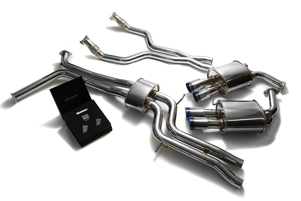 ARMYTRIX Stainless Steel Valvetronic Catback Exhaust System Quad Blue Coated Tips Audi A6 | A7 C7 3.0 TFSI V6 2011-2020
