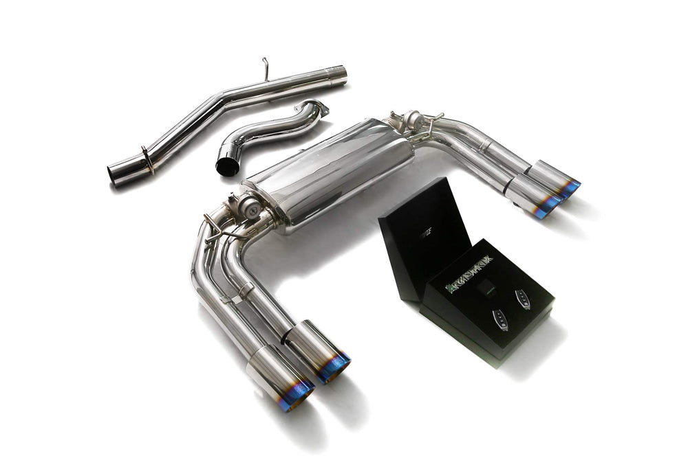 ARMYTRIX Stainless Steel Valvetronic Catback Exhaust System Quad Blue Coated Tips Audi S3 8V Sportback 2013-2020