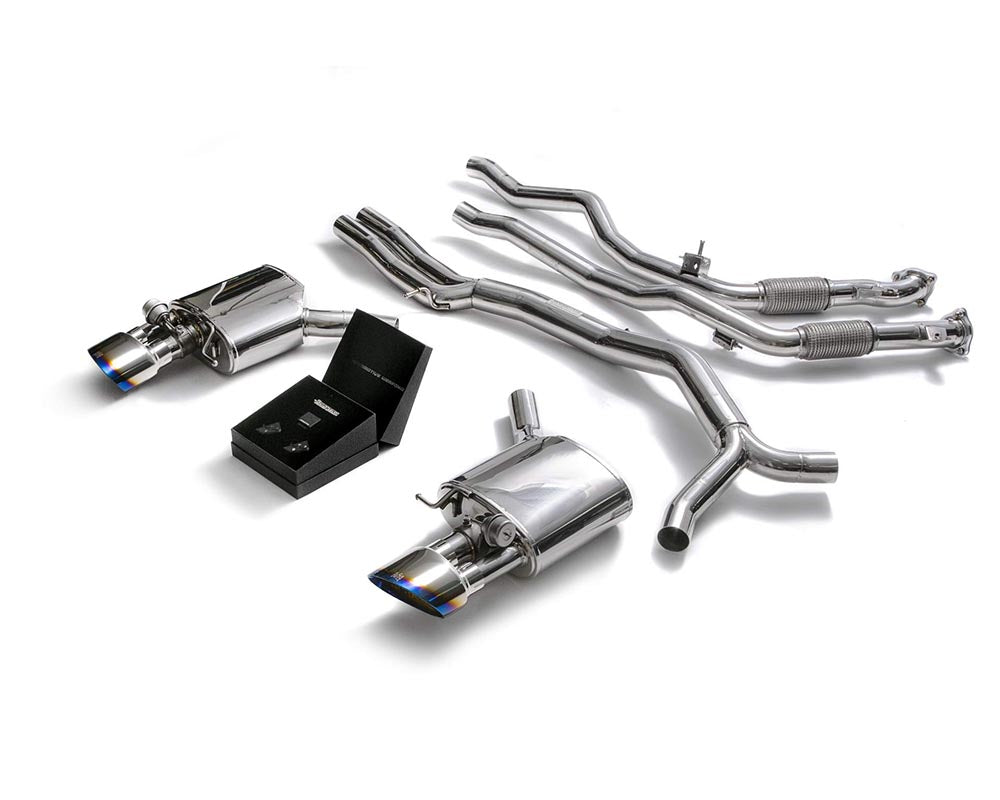 ARMYTRIX Stainless Steel Valvetronic Ceramic Coated High-Flow Catback Exhaust System w/Dual Blue Coated Tips Audi RS4 | RS5 B9 4D 2.9 V6 Turbo 2017-2020