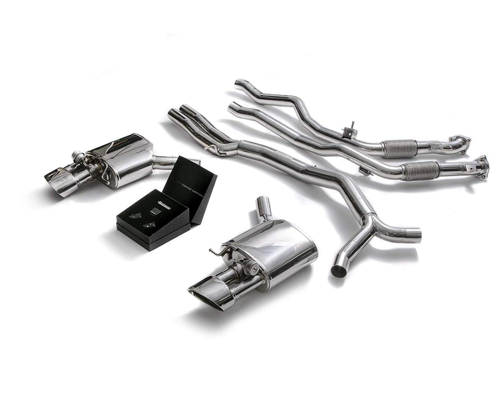 ARMYTRIX Stainless Steel Valvetronic High-Flow Catback Exhaust System w/Dual Chrome Silver Tips Audi RS4 | RS5 B9 4D 2.9 V6 Turbo 2017-2020
